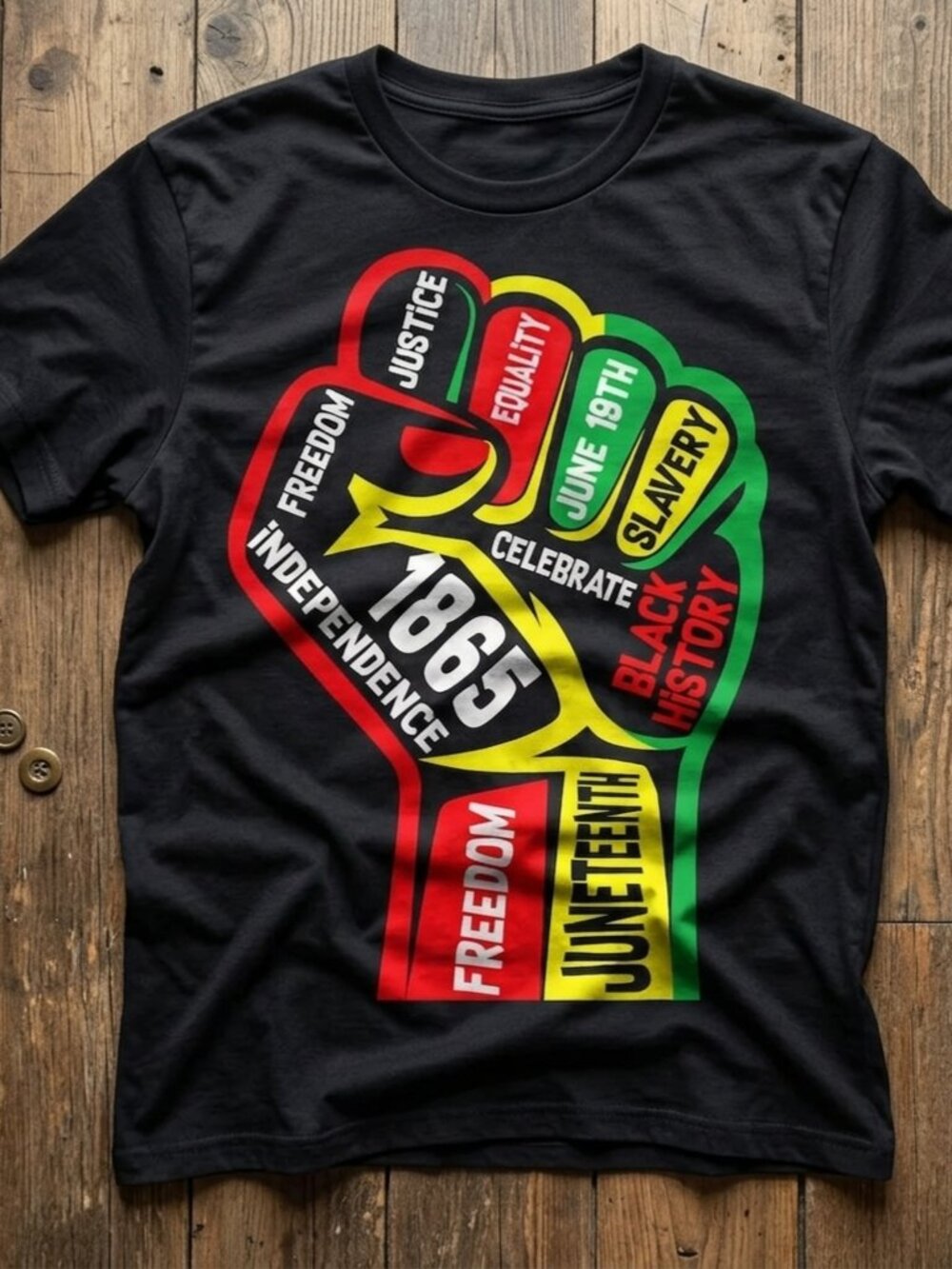 Juneteenth 1865 Freedom Fist Graphic Tee Black Tee Black History Vintage Shirt